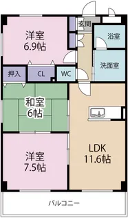 BELL COURT AWANO【2階】の間取り