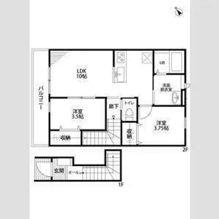 リーブルファイン鯏浦町【2階】の間取り