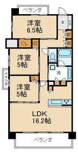 ユニハイムエクシア樟葉【2階】の間取り