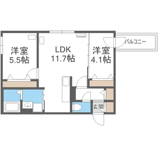 プレシャスハッサムミナミ【2階】の間取り