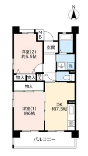 URサンヴァリエ西田辺【1階】の間取り