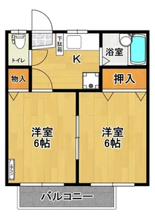コーポ陰山【1階】の間取り