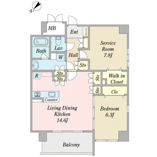 グランデファーレセンター北【8階】の間取り