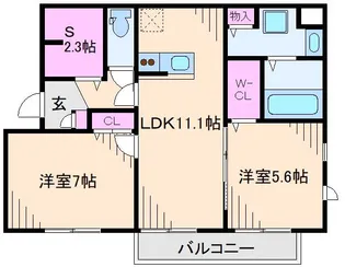 ラ・ショーム・ノワール【2階】の間取り