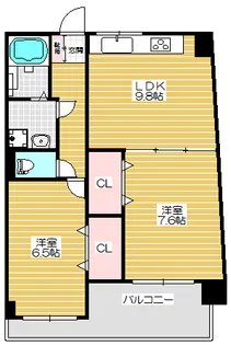 ドムス東梅田【4階】の間取り