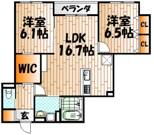 メゾンルボア大里【1階】の間取り