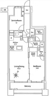 バースシティ横浜大通り公園【8階】の間取り