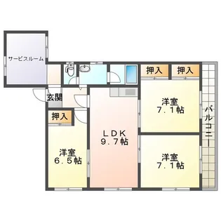 チェリー中里【3階】の間取り