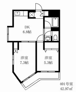 スカイパレス東中野B棟【4階】の間取り