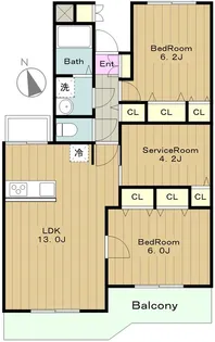S-FORT鶴川 エスフォートツルカワ【1階】の間取り