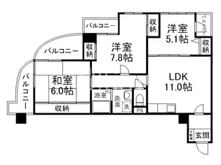 パークスクェア【7階】の間取り