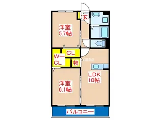 ミルフルール【1階】の間取り
