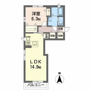 べレオ米町【1階】の間取り