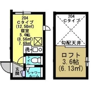 アンブランシュ大口A【2階】の間取り