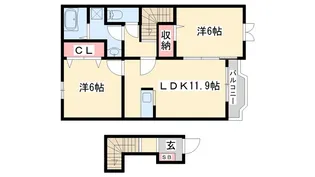 グランディールIIA【2階】の間取り