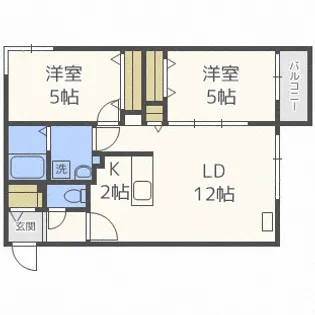 リベルテ菊水【2階】の間取り