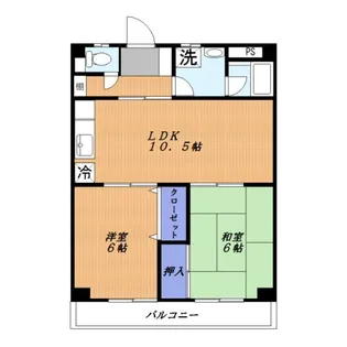 コーポサテライト【1階】の間取り