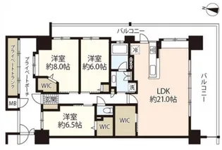 ヴェルディ楽々園パームガーデンイースト(1210)【12階】の間取り