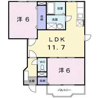 シャトー・ノ-ルII【1階】の間取り