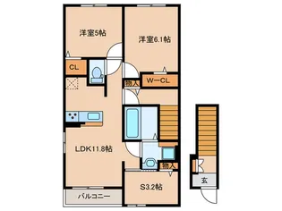 仮)ヒルズ津屋崎I【2階】の間取り