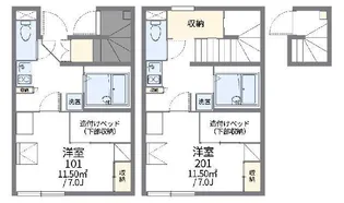 レオパレスリキ【2階】の間取り
