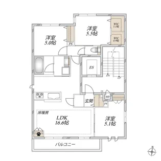 パークメゾン菊川【3階】の間取り