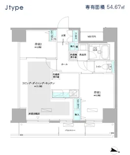 ウエルカーサ新中野【5階】の間取り