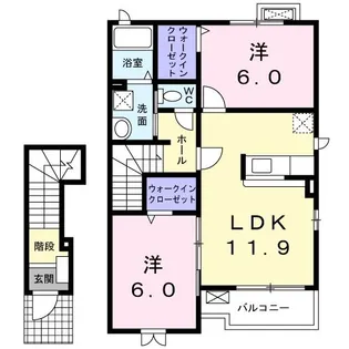 ヴィラ・フォンターナI【2階】の間取り