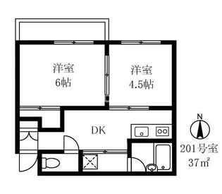 サンクレージュ横浜【2階】の間取り