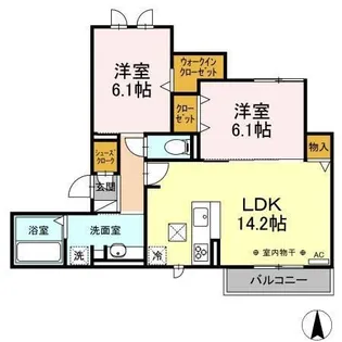 コンフォール則武【1階】の間取り