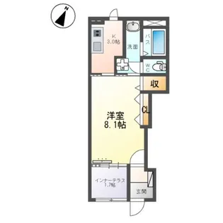 クレシア千草【1階】の間取り