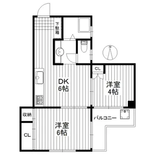第二代田ニューハイツ【2階】の間取り