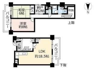 UR武庫川【4階】の間取り