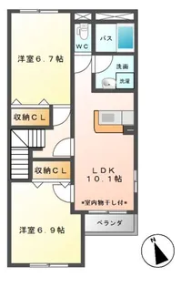 カーサ・デ・ピノ【2階】の間取り