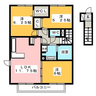 フィオレット エム A棟【2階】の間取り