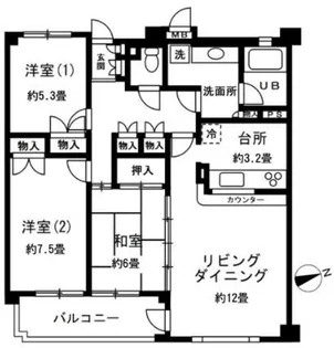 六香・カンパーニュ【4階】の間取り