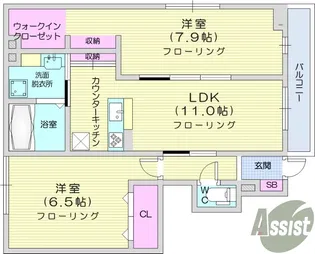 アビタシオンE【1階】の間取り