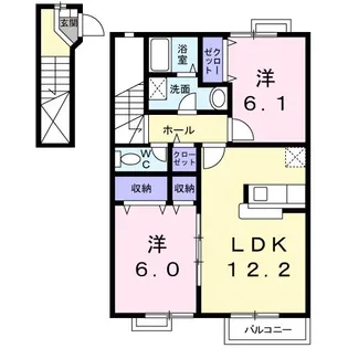 メゾンソリアード【2階】の間取り