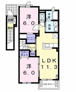 サニープレイスI【2階】の間取り