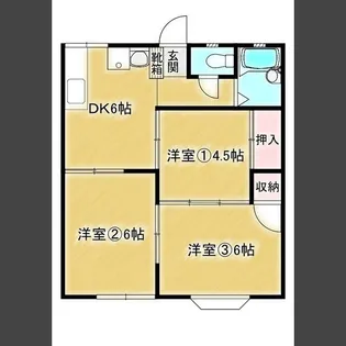 ルシエール三田B棟【1階】の間取り