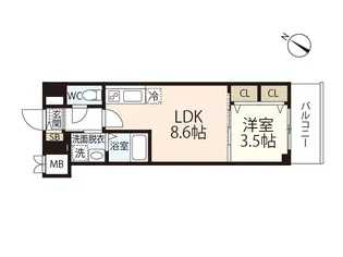 S-RESIDENCE広島駅enable【6階】の間取り