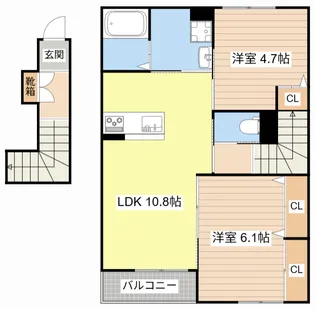 ベルグラースFUKUMITSU【2階】の間取り