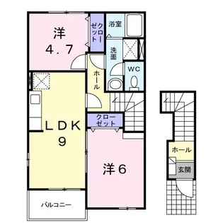 ハーヴェスト A【2階】の間取り
