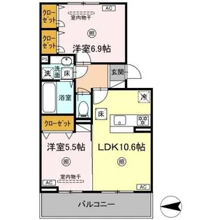セゾンコート出仲間【1階】の間取り