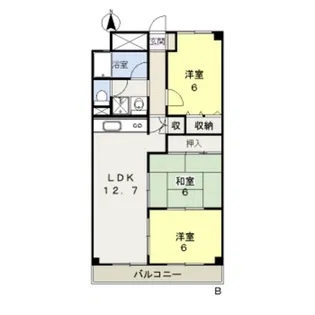 あすなろコーポレーション【3階】の間取り