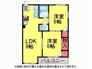 グランメールA棟【1階】の間取り