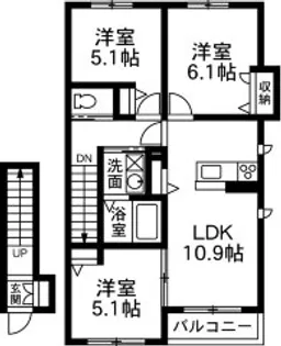 パラスト【2階】の間取り