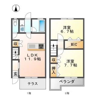 愛知県一宮市馬見塚字郷内【一戸建】の間取り