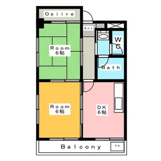 ハイツ本城【2階】の間取り