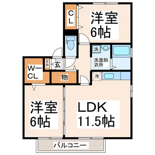 ウィルモア西梶尾【2階】の間取り